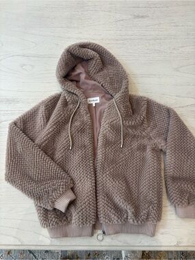 Heartloom Taupe Faux-Fur Trim Hooded Coat